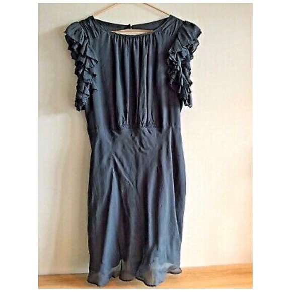 (SOLD)Kate Moss 🖤 For Topshop Ruffle Chiffon Dress - Picture 1 of 4